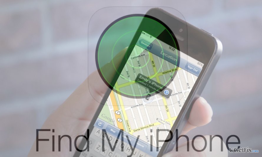 איור של אפליקציית Find My iPhone
