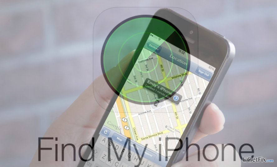 Find My iPhone აპის ილუსტრაცია