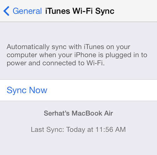 iTunes Wi-Fi-Synchronisierung 