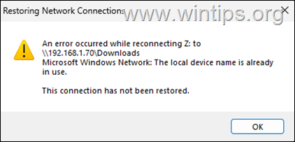 תיקון: שם ההתקן המקומי כבר נמצא בשימוש ב-Windows
