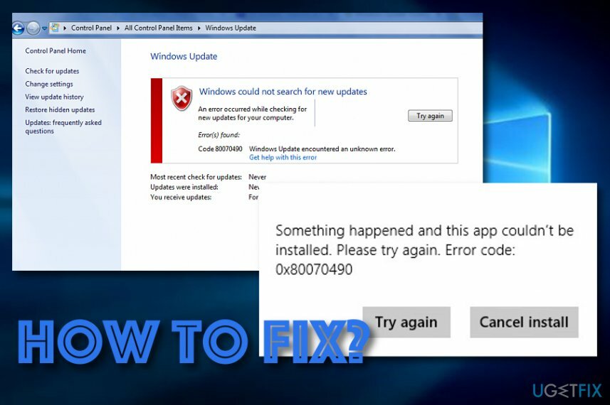 Ako opraviť kód chyby 80070490