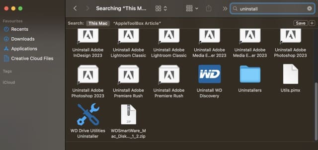 Avinstaller Apps Mac Skjermbilde