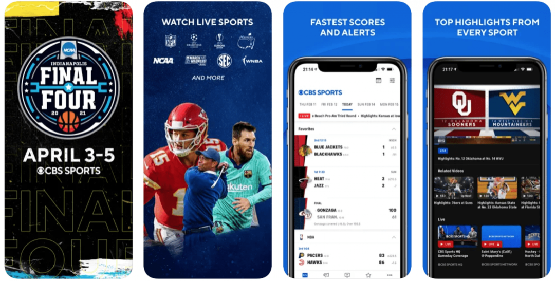 نتائج تطبيق cbs sports وتطبيق الأخبار