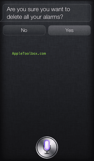 Siri elimina tutti gli allarmi