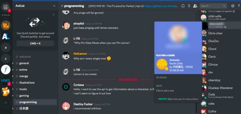 Ukazi za klepet Discord