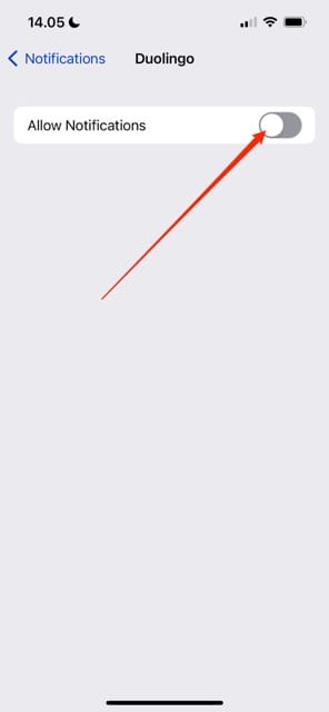 Captura de tela do aplicativo Permitir notificações para iPhone