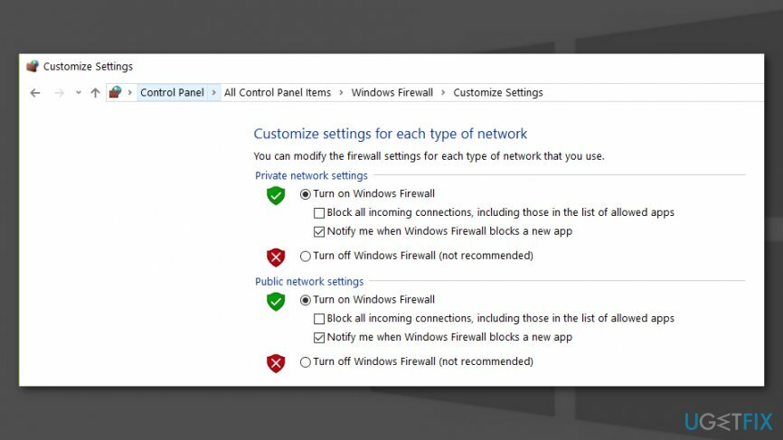 Método de firewall para o erro de atualização do Windows