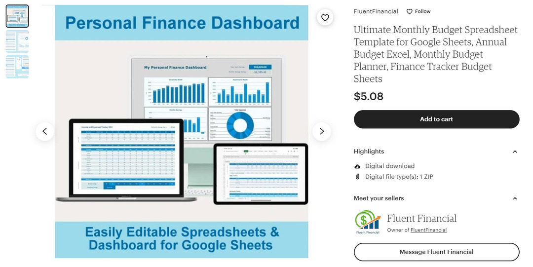 Dashboard delle finanze personali