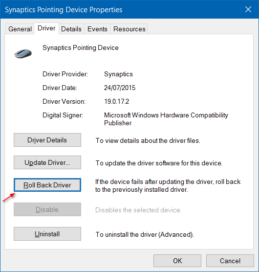 Vuelva a la versión anterior del controlador para solucionar el problema de que el panel táctil de Asus no funciona