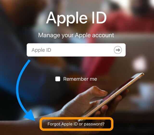 שכחת מזהה או סיסמה של Apple באמצעות אתר Apple ID של Apple