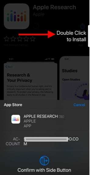 Instal aplikasi studi jantung dan gerakan Apple