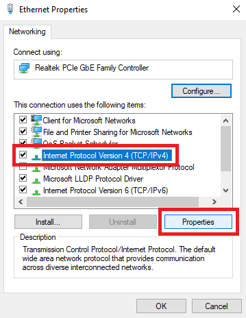 Internetprotokoll Version 4 (TCP-IPv4)