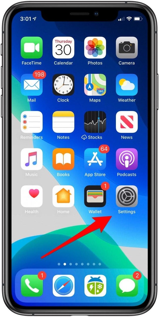 aplicativo de configurações do iphone