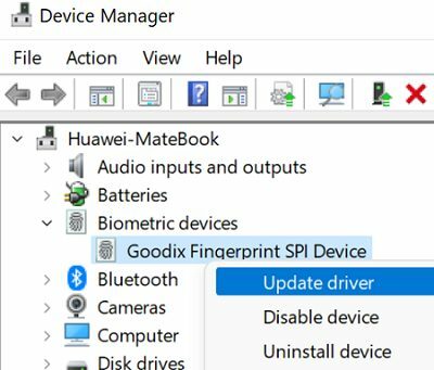 Windows-11-actualización-controlador de huellas dactilares