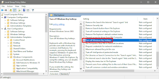 Vypněte klávesové zkratky Windows Key