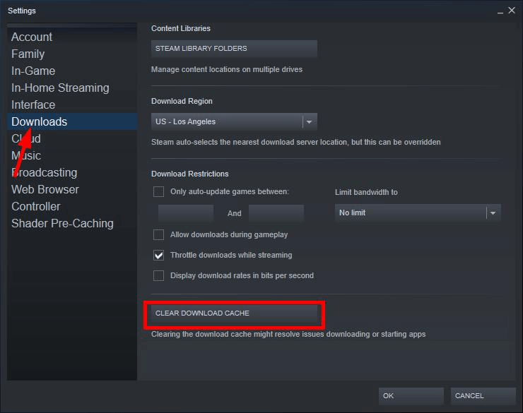 Steam'i Daha Hızlı İndirmek İçin İndirme Önbelleğini Temizleyin