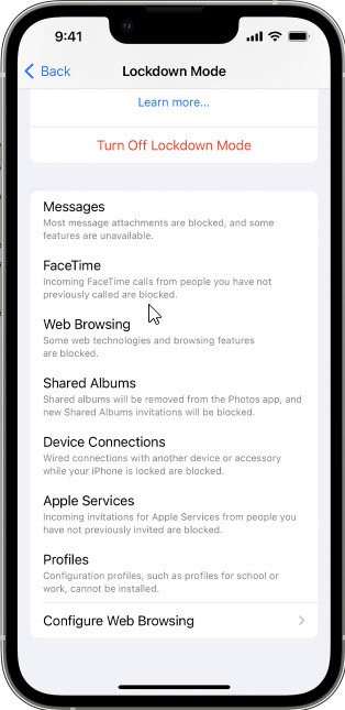 يتميز iOS 16 beta 3 بوضع Lockdown Mode لأجهزة iPhone و iPad (الصورة: بإذن من Apple)