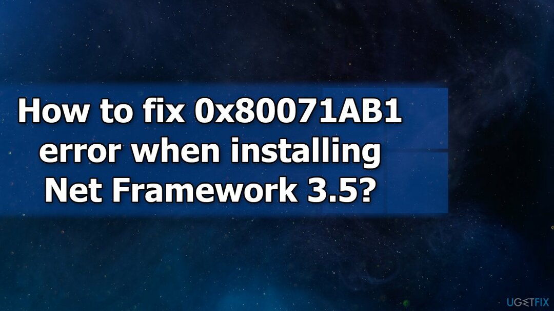 როგორ გამოვასწოროთ 0x80071AB1 შეცდომა Net Framework 3.5-ის დაყენებისას?
