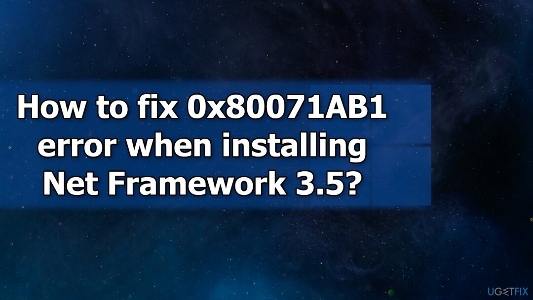 Hoe de 0x80071AB1-fout op te lossen bij het installeren van Net Framework 3.5?