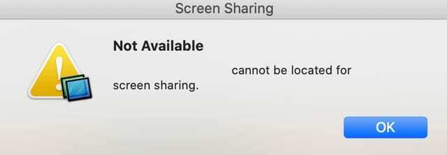 मैकोज़ के साथ मैक पर स्क्रीन शेयर का पता नहीं लगाया जा सकता है और उपलब्ध नहीं है