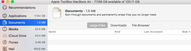 Gestionați aglomerația de disc folosind macOS Sierra