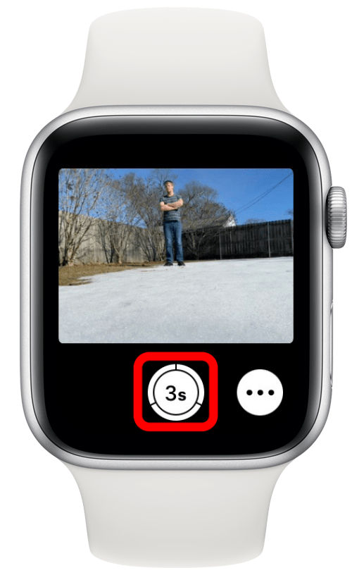 Tryk på udløserikonet for at tage et billede med dit Apple Watch.