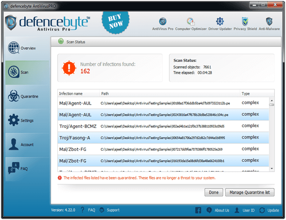 Defencebyte Antivirus - ซอฟต์แวร์ป้องกันไวรัสฟรีที่ดีที่สุด