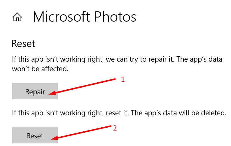 riparare le foto di Microsoft