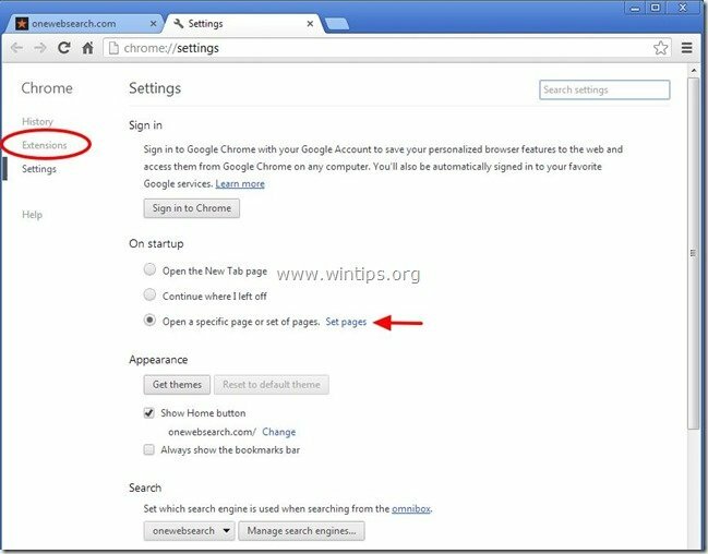 Remove-onewebsearch-homepage-chrome