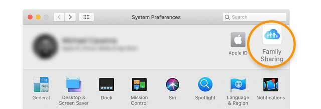 configurați partajarea în familie pe Mac cu macOS