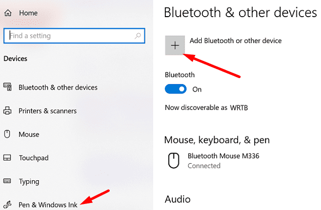 „Bluetooth“ ir kiti įrenginiai – rašiklis