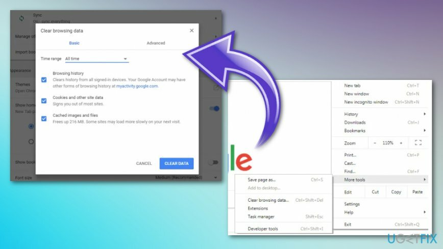 Effacement des données Chrome