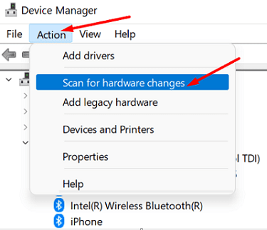 device-manager-scan-for-hardware-ændringer