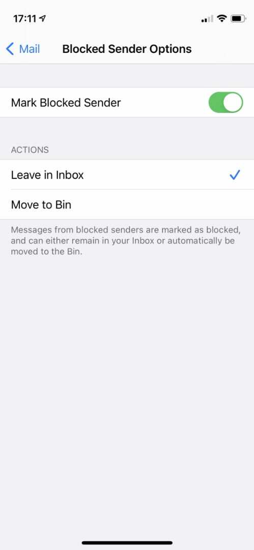 Opsi Pengirim yang Diblokir di iPhone