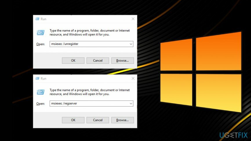 Regisztrálja újra a Windows Installert