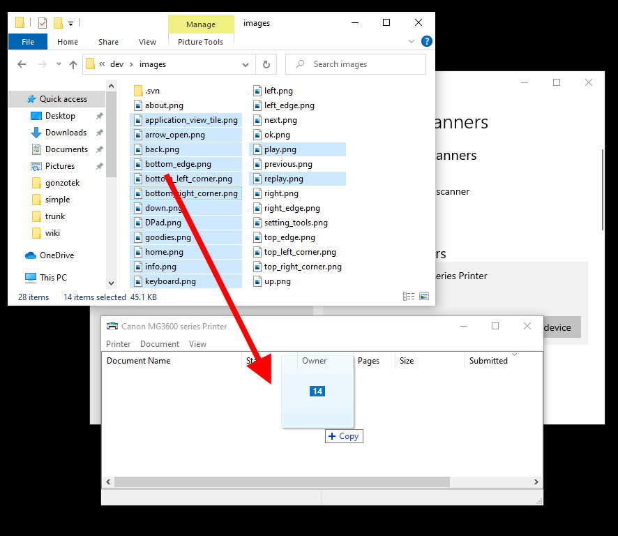Seret dan Lepas Windows 10 untuk Mencetak Antrian