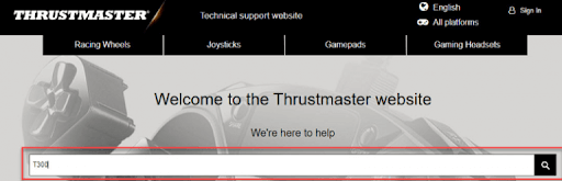 חפש את שם המוצר של thrustmaster