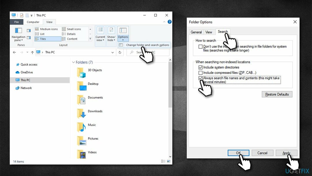 Periksa pengaturan File Explorer