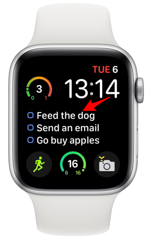 Saker 3-komplikation på en Apple Watch-tavla