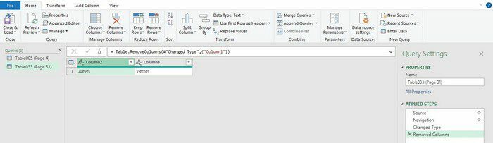 Transformer des données Excel