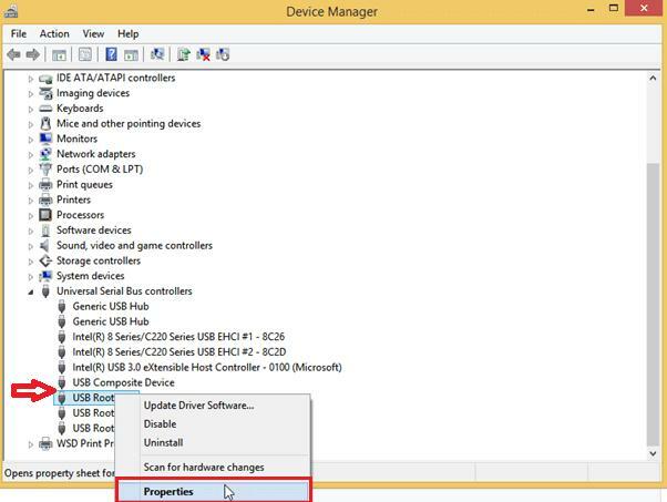 Gerätemanager USB-Root-Hub