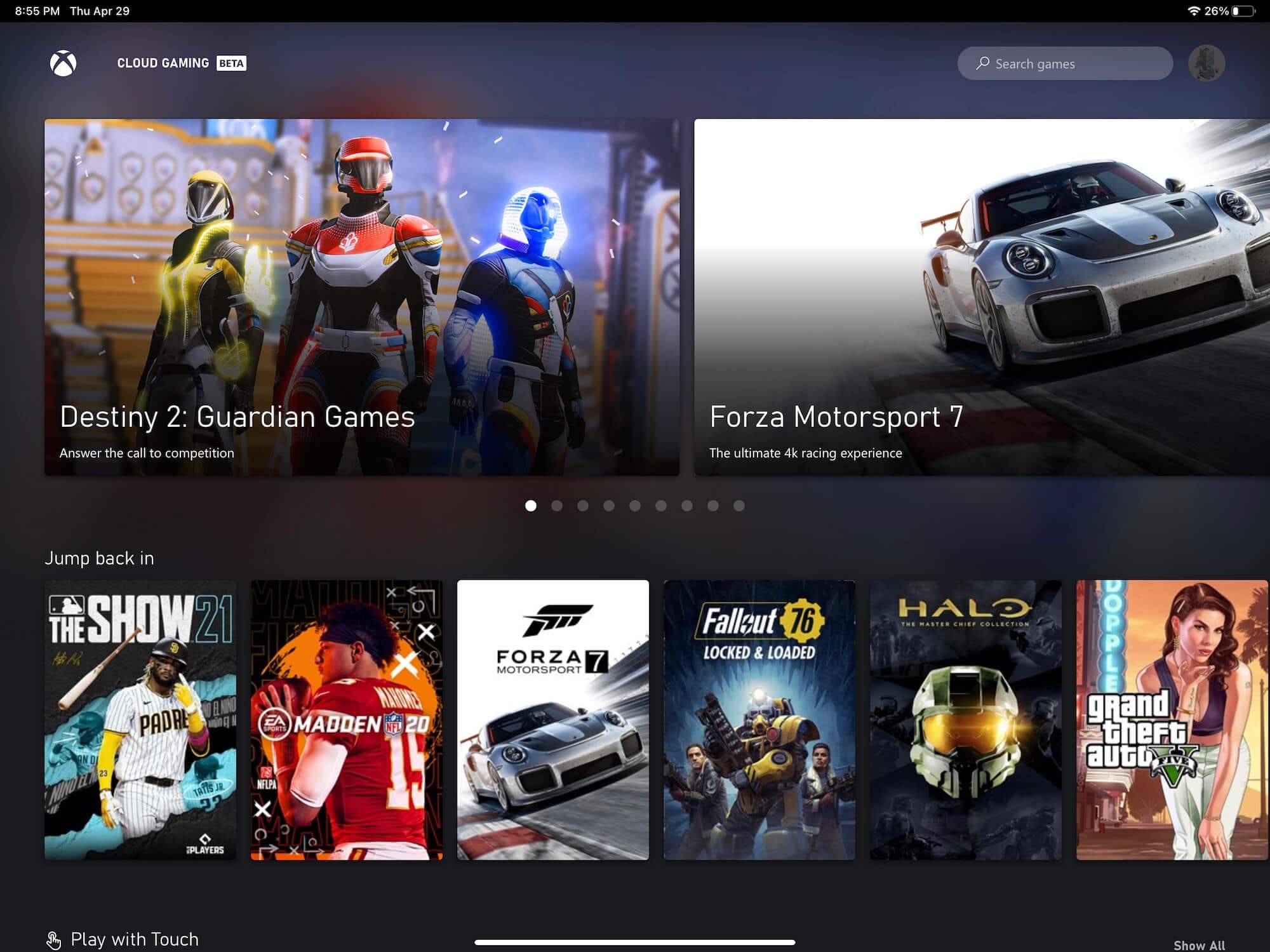 Xbox Cloud Gaming di iPad