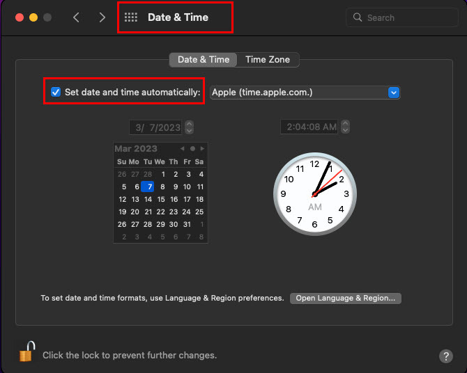 So stellen Sie automatisches Datum und Uhrzeit unter macOS ein