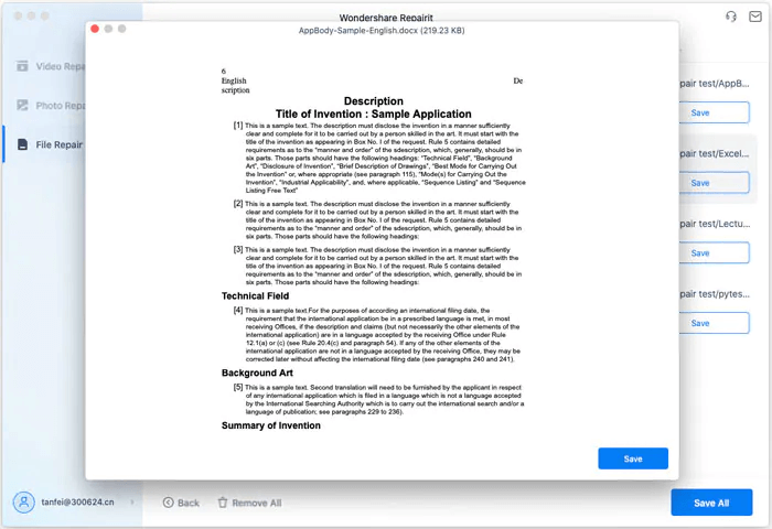 Wondershare Repairit - sauvegarde de réparation de fichiers