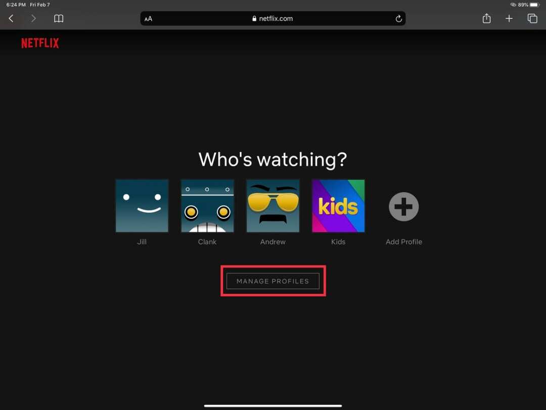 Управление профилями Netflix