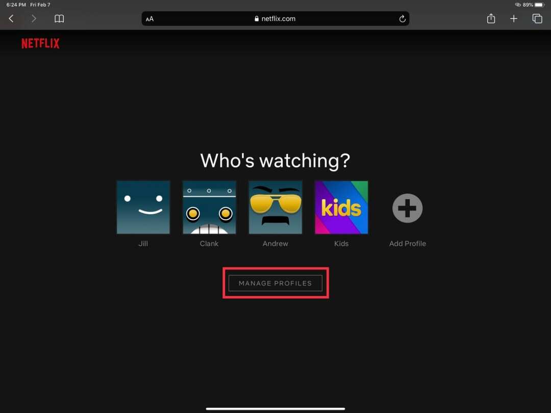 Hantera Netflix-profiler