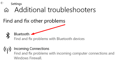 bluetooth-rozwiązywanie problemów-window-10