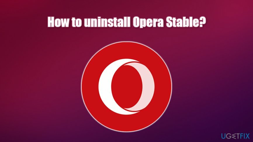 Odinstalujte Opera Stable