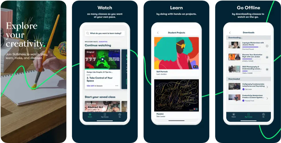 Passion project apps Skillshare - Clases en línea