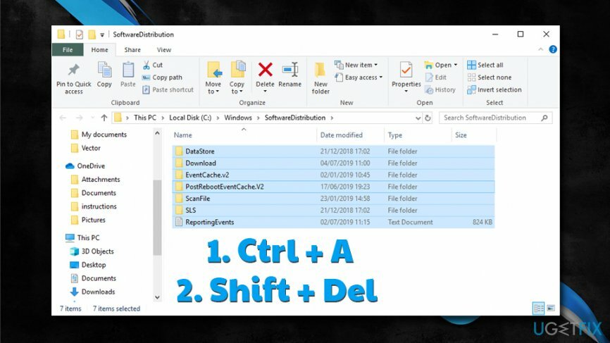 Dzēst SoftwareDistribution forlder